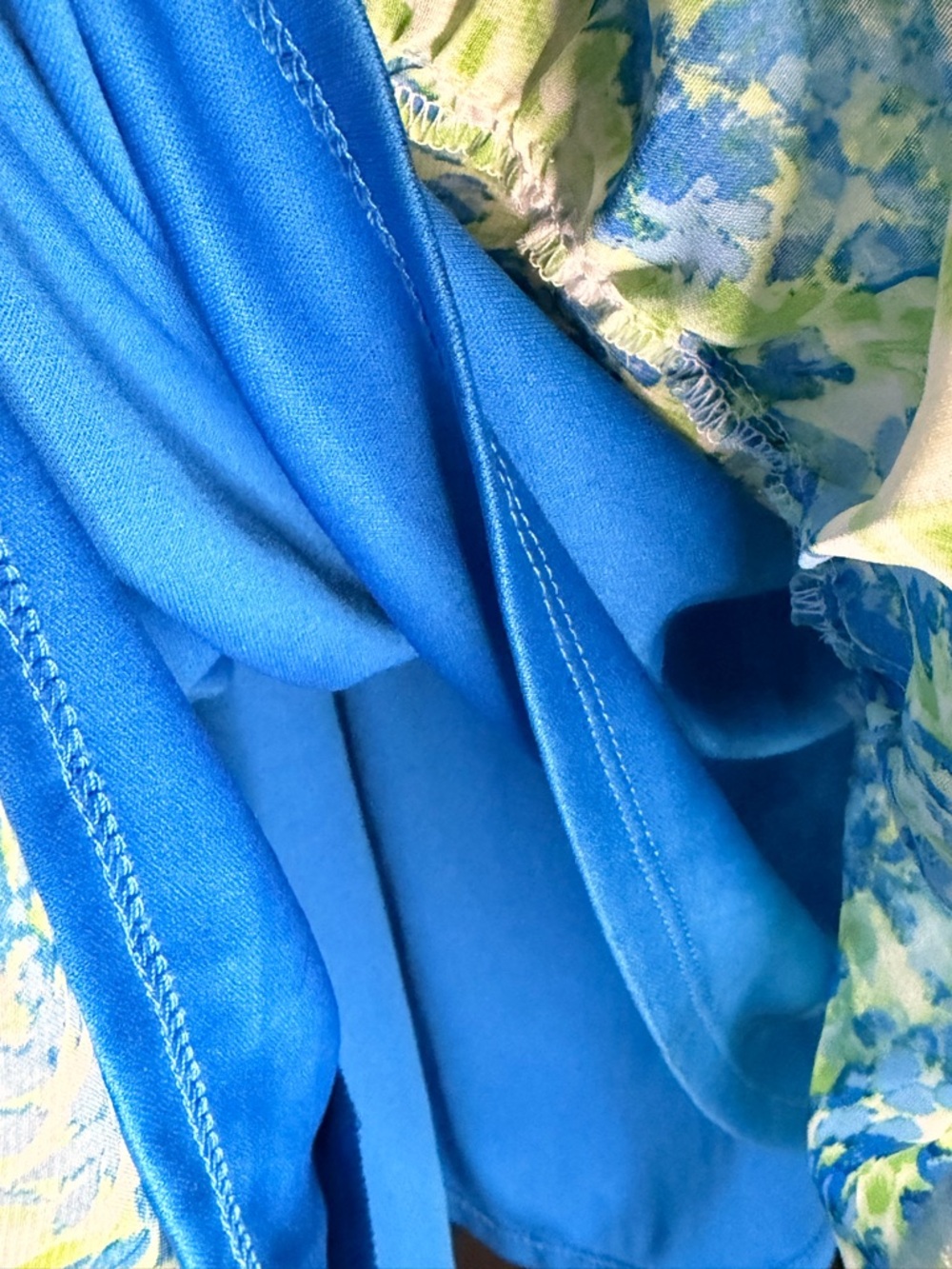 Taylor Blue & Lime Floral Tiered Wrap Midi Dress with Lace Trim —#129 - Picture 10 of 11